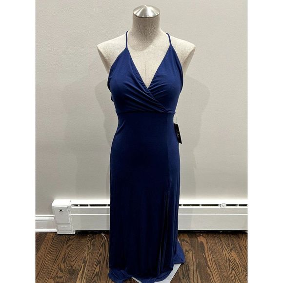 Lulus NWT Side Slit Maxi Dress in Blue Size S - Picture 1 of 3